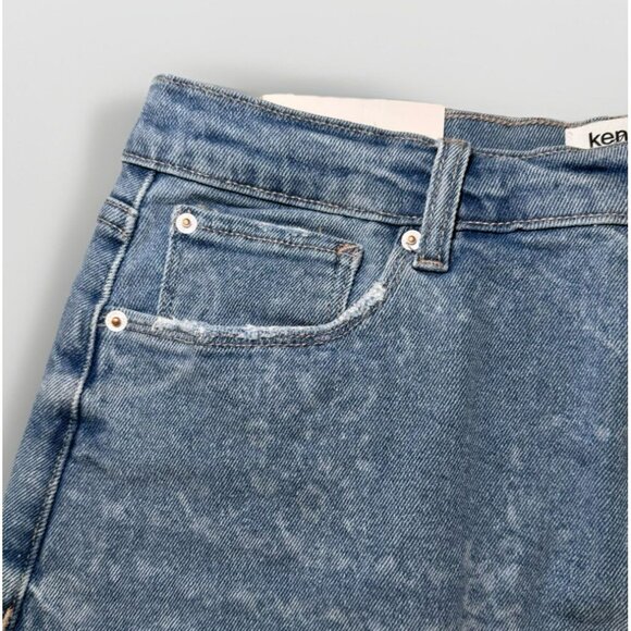 Kensie Vintage Luxe The Skirt Byron Laser Print Denim Mini Skirt in Size 8 - Picture 2 of 10